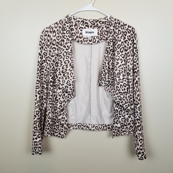 BB Dakota Aleah Leopard Print Drape Jacket size XS - Picture 1 of 7